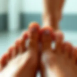Close-up of healthy feet with clear nails