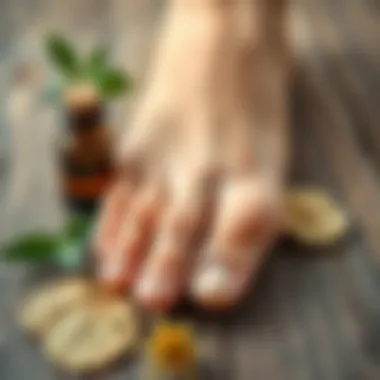 Natural Remedies for Toenail Fungus Natural remedies for toenail fungus displayed on a wooden surface