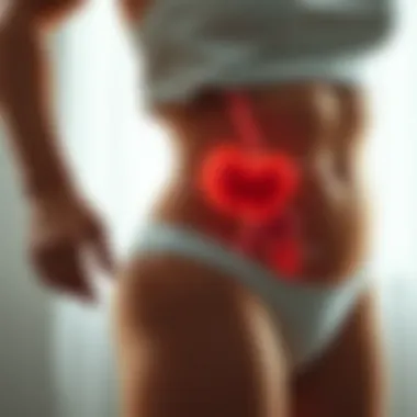 Illustration of love handles anatomy