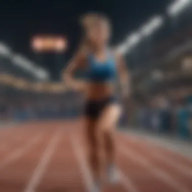 Athlete performing interval sprints on a track