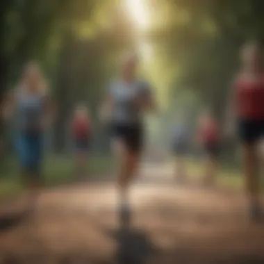 Engaging in Community for Heart Health Group exercising outdoors