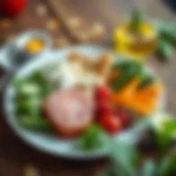 A balanced plate showcasing healthy portion sizes of various food groups.