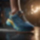 Close-up view of Hoka running shoe technology