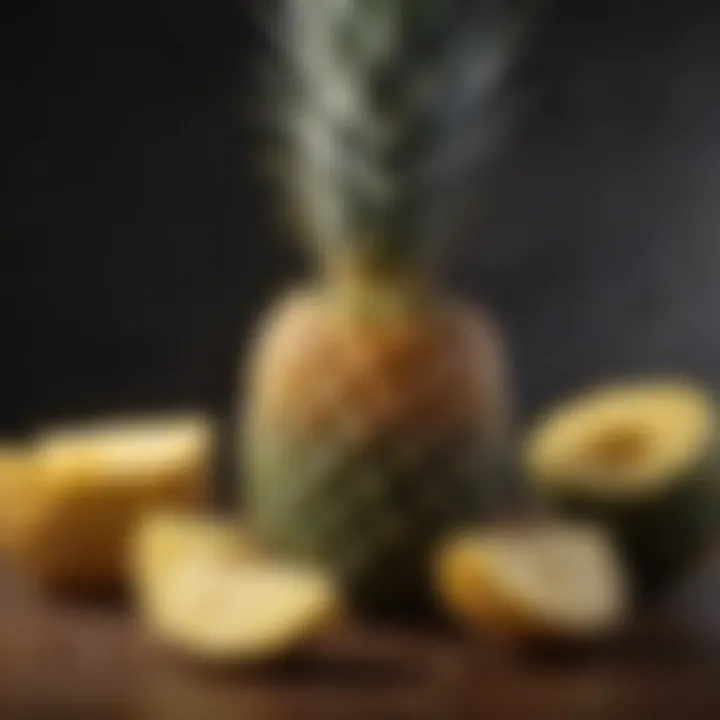 Conceptual image of a balanced diet incorporating pineapple