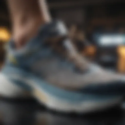 Close-up view of Hoka One One Bondi shoe detailing