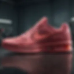 Dynamic display of Nike gym trainers showcasing innovative design.