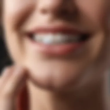 A close-up view of teeth with a gentle whitening toothpaste