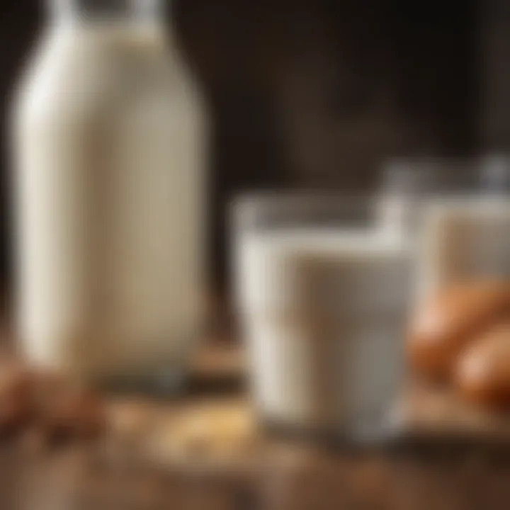 Various types of carb free milk alternatives arranged aesthetically