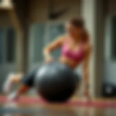 Core Stability with Weighted Ball Core stability exercise with a weighted ball