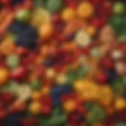 A vibrant assortment of fiber-rich fruits and vegetables