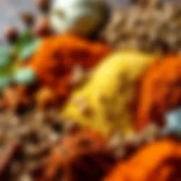 A vibrant array of spices showcasing their colors and textures