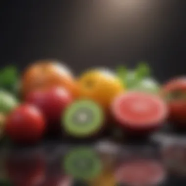 Colorful fruits supporting blood pressure health