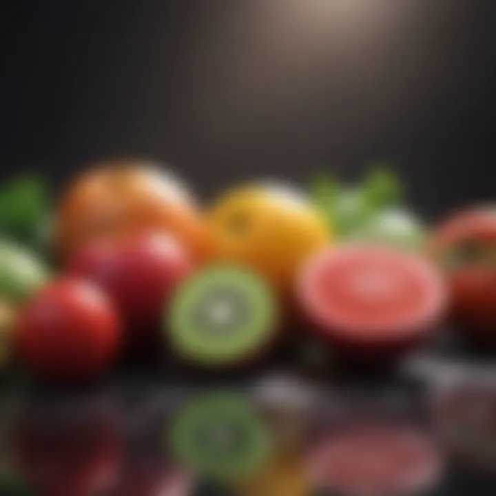 Colorful fruits supporting blood pressure health