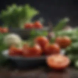 Fresh vegetables promoting heart health