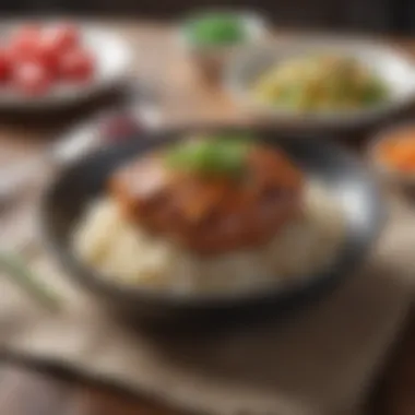 Heart-Healthy Meal with Rice Healthy meal featuring rice as a cornerstone ingredient