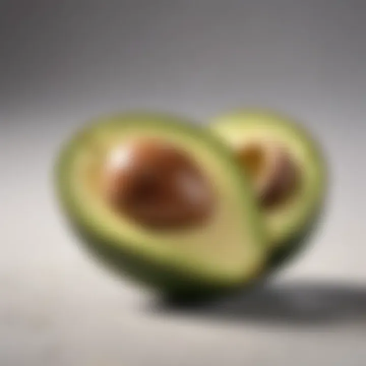 Avocado showing its creamy texture and healthy fat content