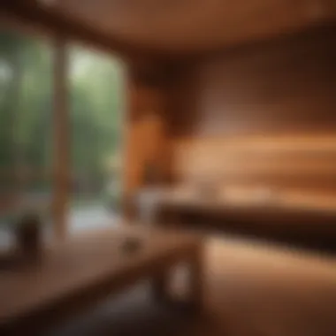 A Tranquil Sauna Retreat Serene sauna interior with wooden benches