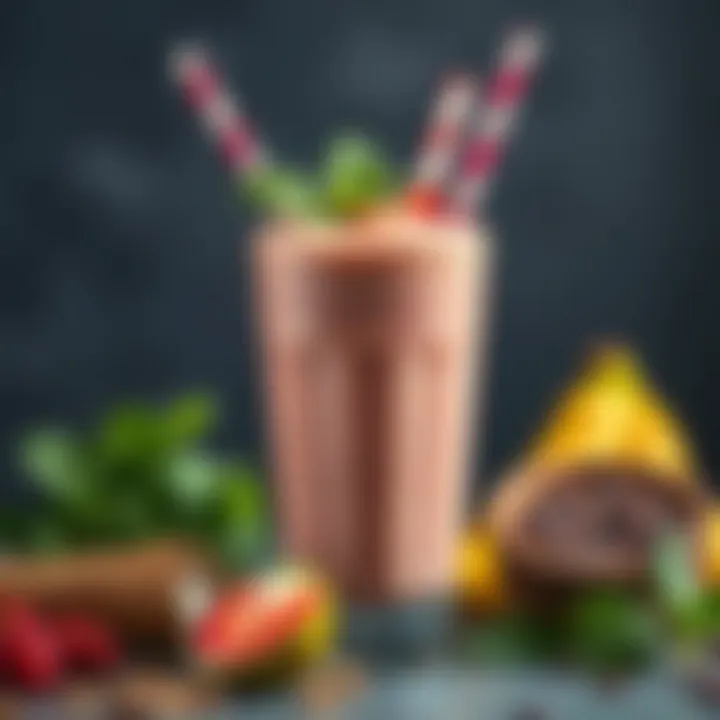 A colorful smoothie packed with protein ingredients