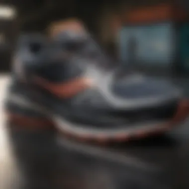 Close-up of Saucony shoe technology features