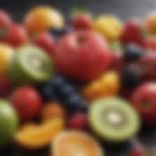 A vibrant assortment of fresh fruits showcasing their natural colors and textures.