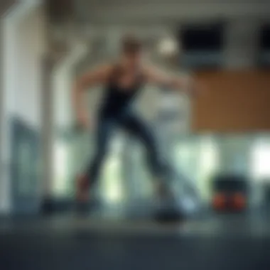 Dynamic Stability Exercise on a Balance Board Dynamic stability training exercise on a balance board