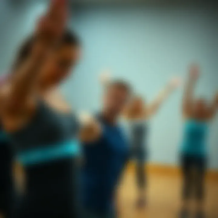 Group Stability Training in a Fitness Class Group session of stability training in a fitness class