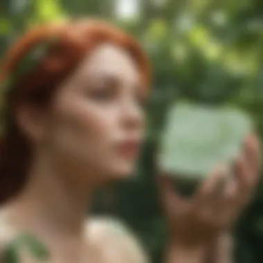 A soothing application of poison ivy soap on irritated skin