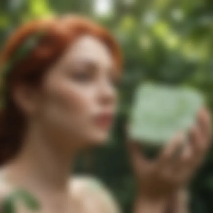 A soothing application of poison ivy soap on irritated skin