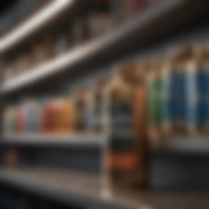 Supplement bottles on a shelf