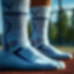 Close-up of high-performance tennis socks showcasing breathability features