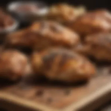 An assortment of dry rubs arranged on a wooden board