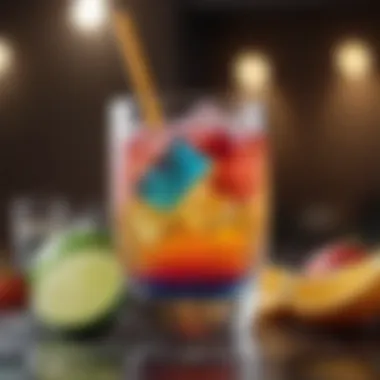 A glass filled with a colorful weight loss drink