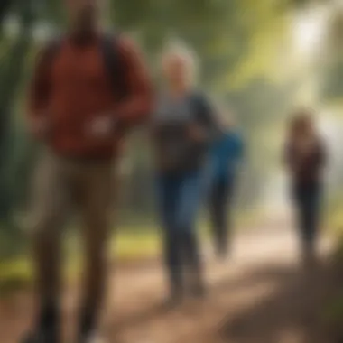 Group of individuals walking together outdoors