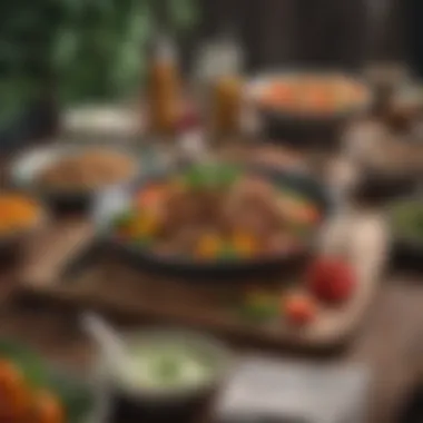 Aesthetic Appeal of Vegan Meal Preparation Colorful vegan meal arrangement on a table