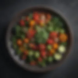 Colorful variety of fresh vegetables on a plate