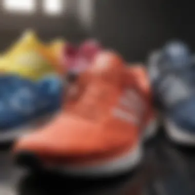 Comparison of various wide running shoe styles displayed side by side