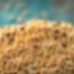 A vibrant array of whole grains showcasing their texture and color