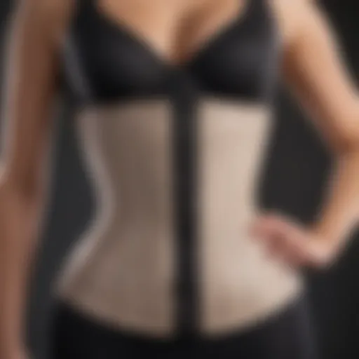 A sleek waist trainer displayed on a mannequin, highlighting its design and structure.