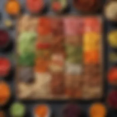Artful Arrangement of Plant-Based Snacks A vibrant assortment of whole food plant-based snacks arranged artistically on a wooden platter.