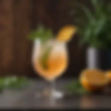 A refreshing zero carb cocktail garnished with fresh herbs and citrus