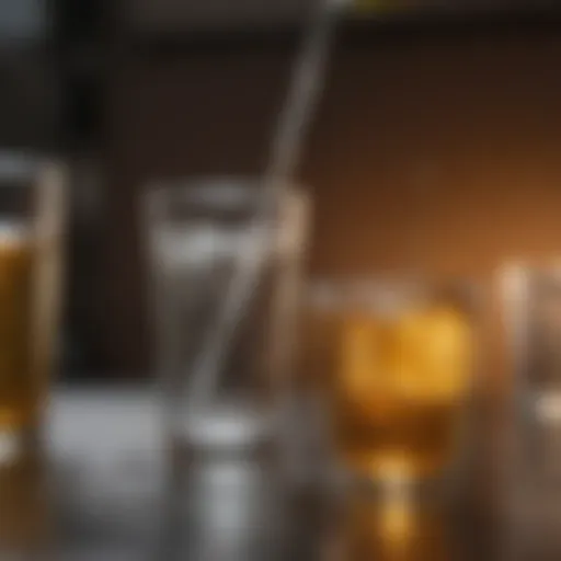 Color variations in urine indicative of hydration levels and dietary choices