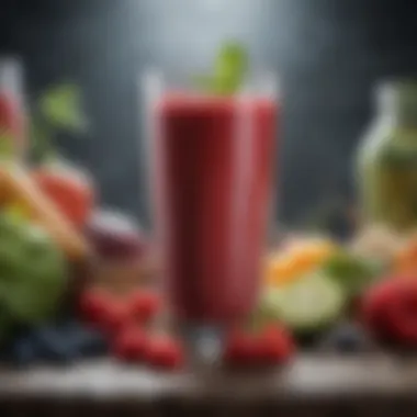 Vibrant Ingredients for Nutritious Smoothies Colorful array of fresh fruits and vegetables for smoothie preparation