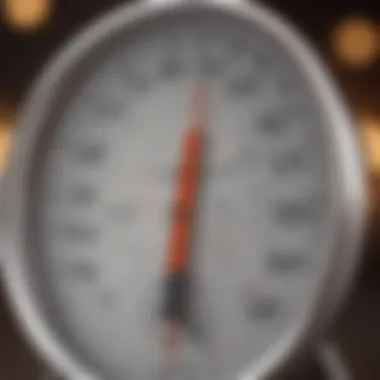 Close-up of a thermometer with a low reading