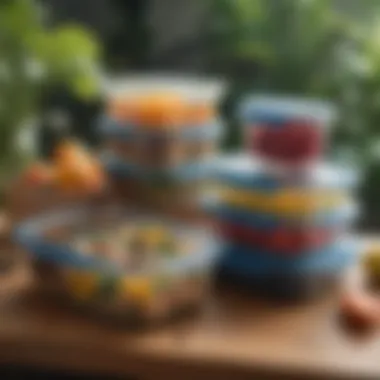Sustainable Choices with Glass Meal Prep Containers Eco-friendly lifestyle represented by glass Tupperware in a natural setting