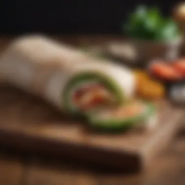Wholesome Protein Wrap A healthy wrap filled with lean protein and assorted veggies wrapped in whole grain