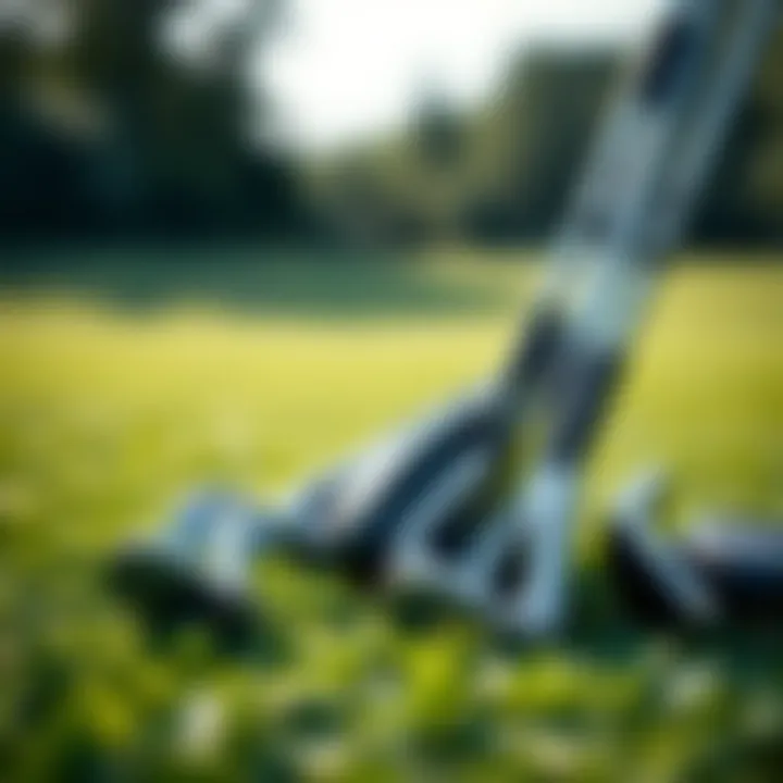 Beginner golf club set displayed on grass