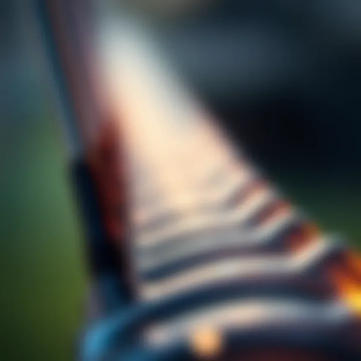 Close-up of golf club fittings and specifications