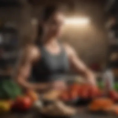 Essential Nutrition for Muscle Development A nutritious meal highlighting protein-rich foods and vegetables