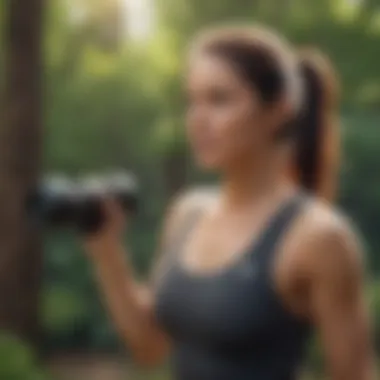 Outdoor Fitness Experience An inspiring scene of a person enjoying an outdoor fitness experience.