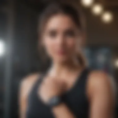Setting Up Workout Routine with Apple Watch A fitness enthusiast setting up a workout routine using Apple Watch